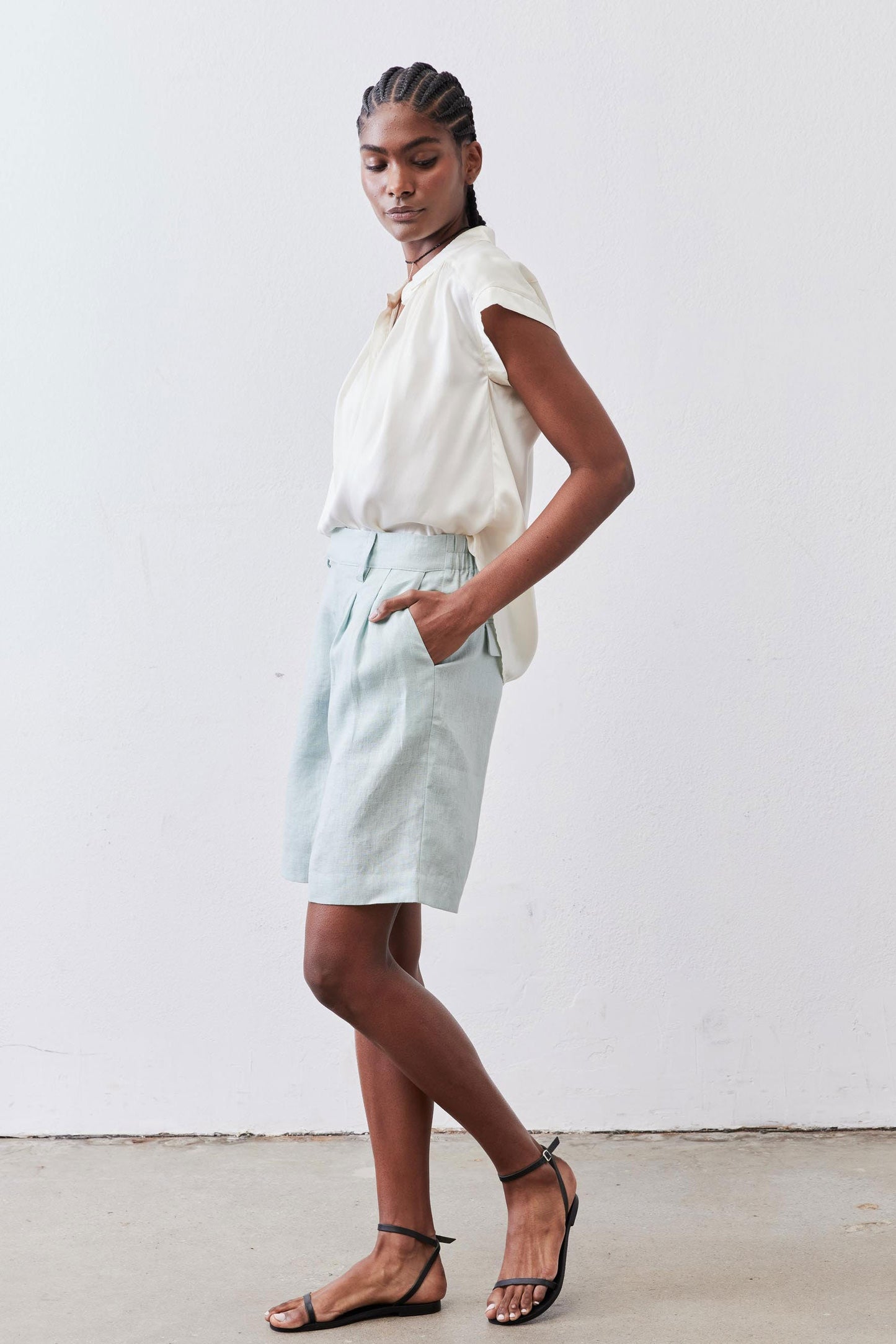 The Pleated Bermuda Shorts