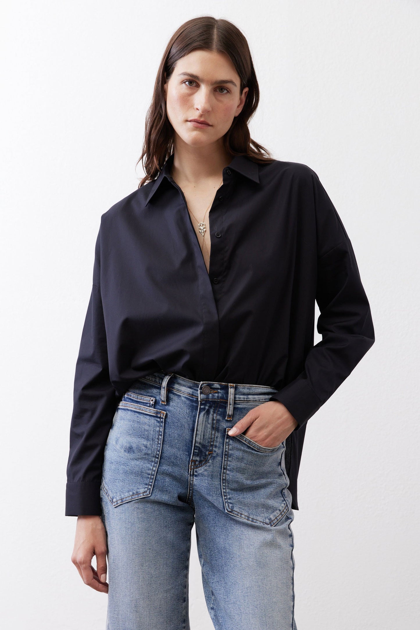 Non-Iron Refine Oversized Tunic