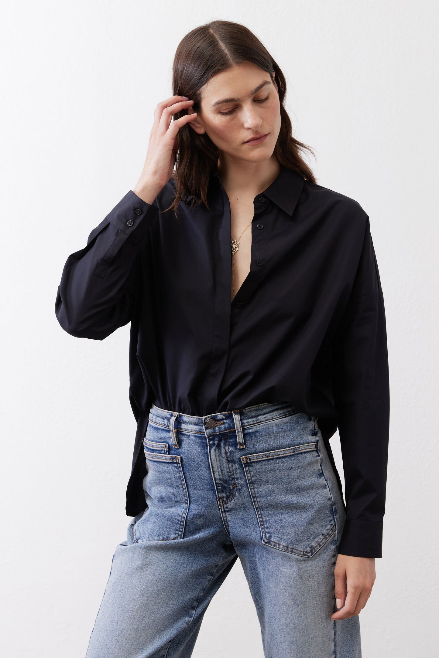 Non-Iron Refine Oversized Tunic