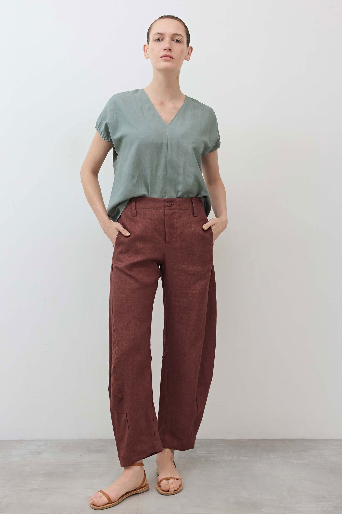 The Nuanced V-Neck Silk Linen Top