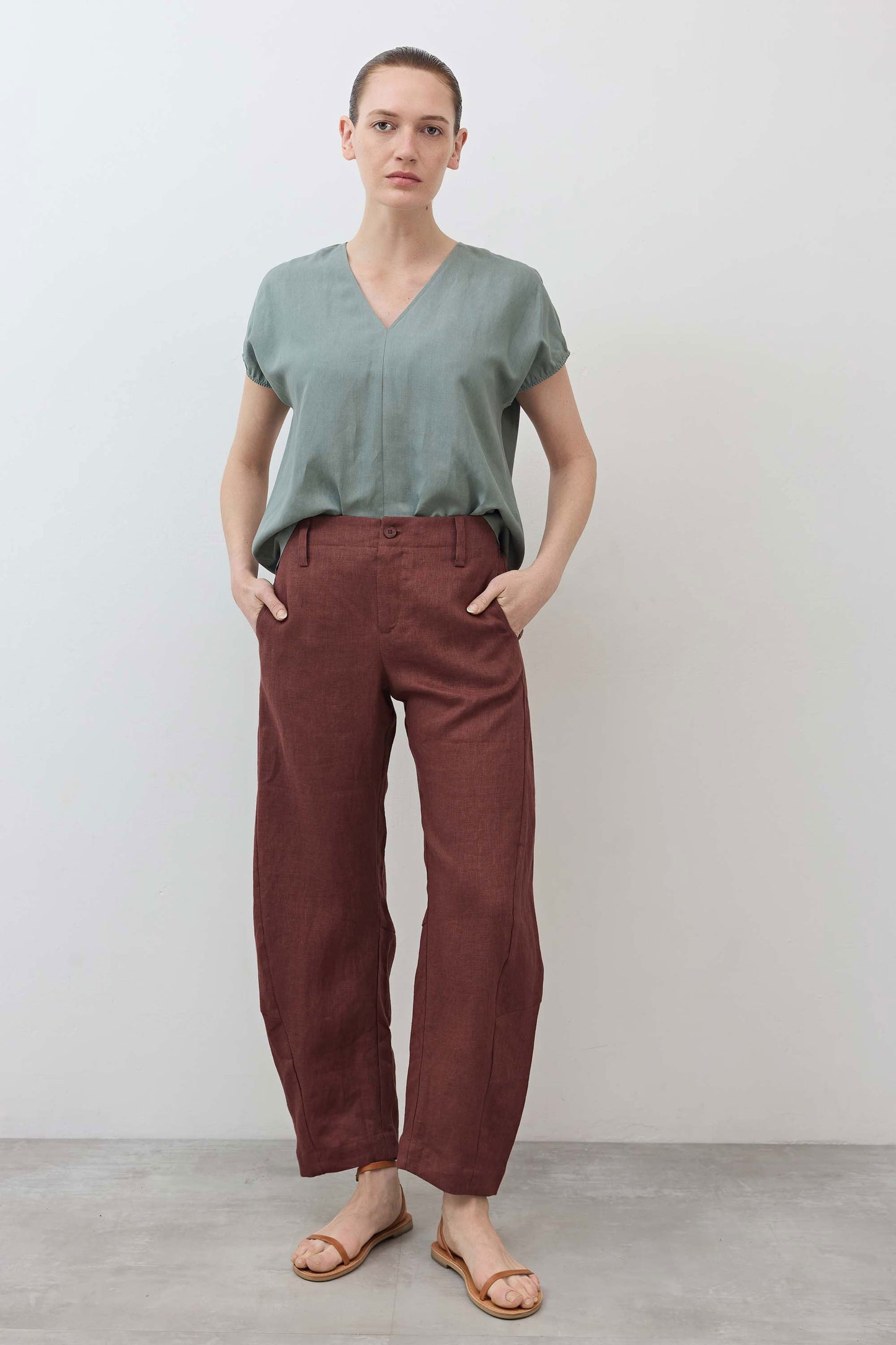 The Nuanced V-Neck Silk Linen Top