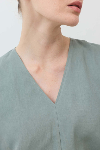 The Nuanced V-Neck Silk Linen Top