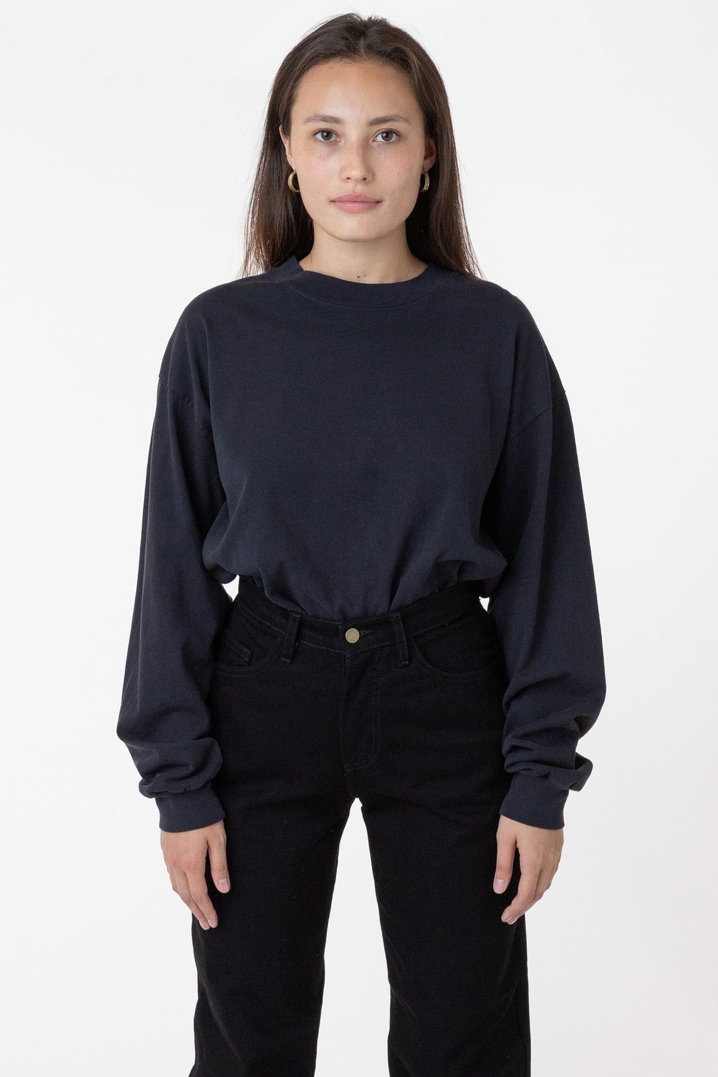 1406GD Unisex - Long Sleeve Garment Dye Mockneck T-Shirt