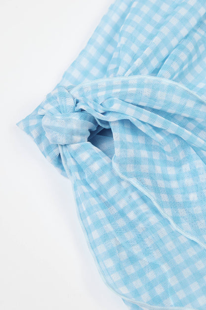 Sarong in Blue Gingham Print
