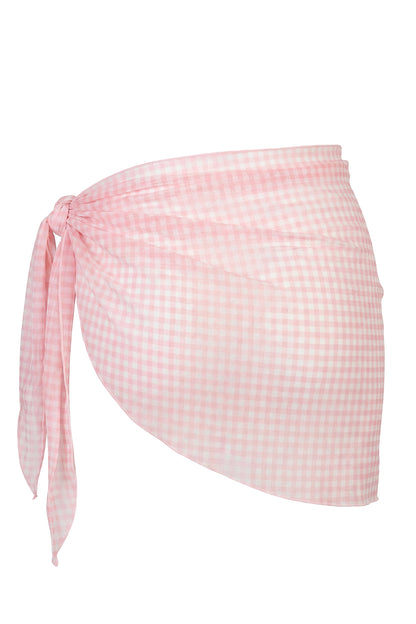Sarong in Pink Gingham Print