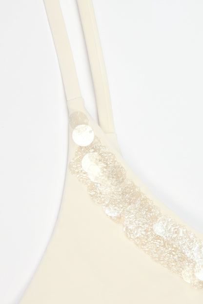 Side-Tie Thong Bikini Bottoms  in Pearl