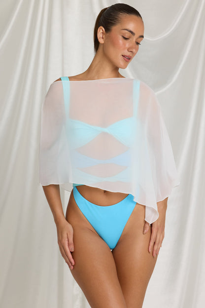 Sheer Poncho in Coconut