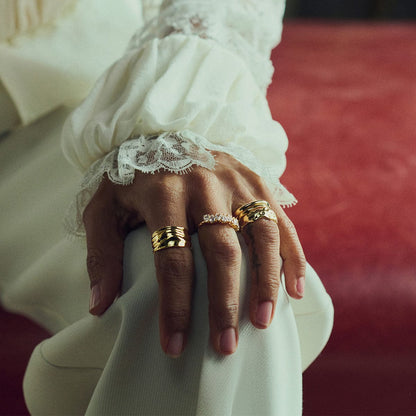 Organic Chunky Band Ring 18ct Gold Plate