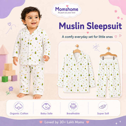 Organic Cotton Kids Night Suit | Full Sleeves Sleepwear | Bunny