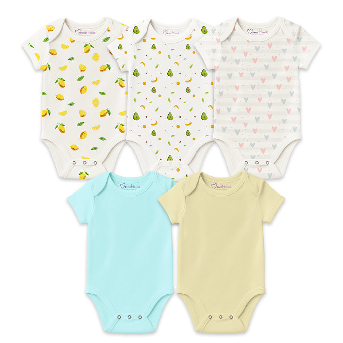 Organic Cotton New Born Baby Onesie | New Born Baby Dress | 0-6 Months | Pack of 5