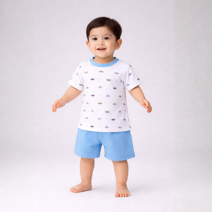 Organic Cotton T-Shirt & Short For Infants & Toddlers | Soft Breathable Comfortable Summer Outfit For Baby Boys & Girls | Buy 1 Get 1 Free