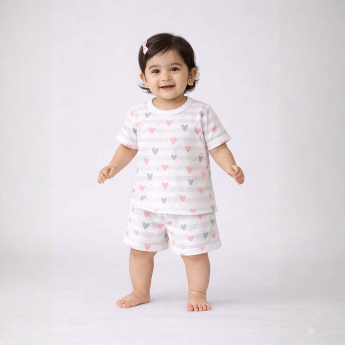 Organic Cotton T-Shirt & Short For Infants & Toddlers | Soft Breathable Comfortable Summer Outfit For Baby Boys & Girls | Buy 1 Get 1 Free