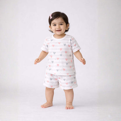 Organic Cotton T-Shirt & Short For Infants & Toddlers | Soft Breathable Comfortable Summer Outfit For Baby Boys & Girls | Buy 1 Get 1 Free