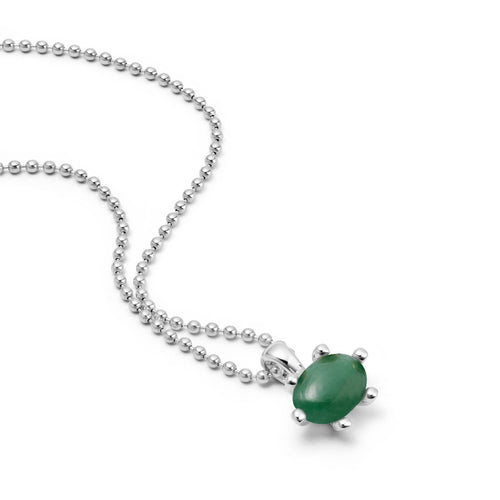 Green Aventurine Pendant Necklace Sterling Silver