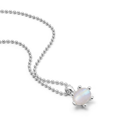 Moonstone Pendant Necklace Sterling Silver