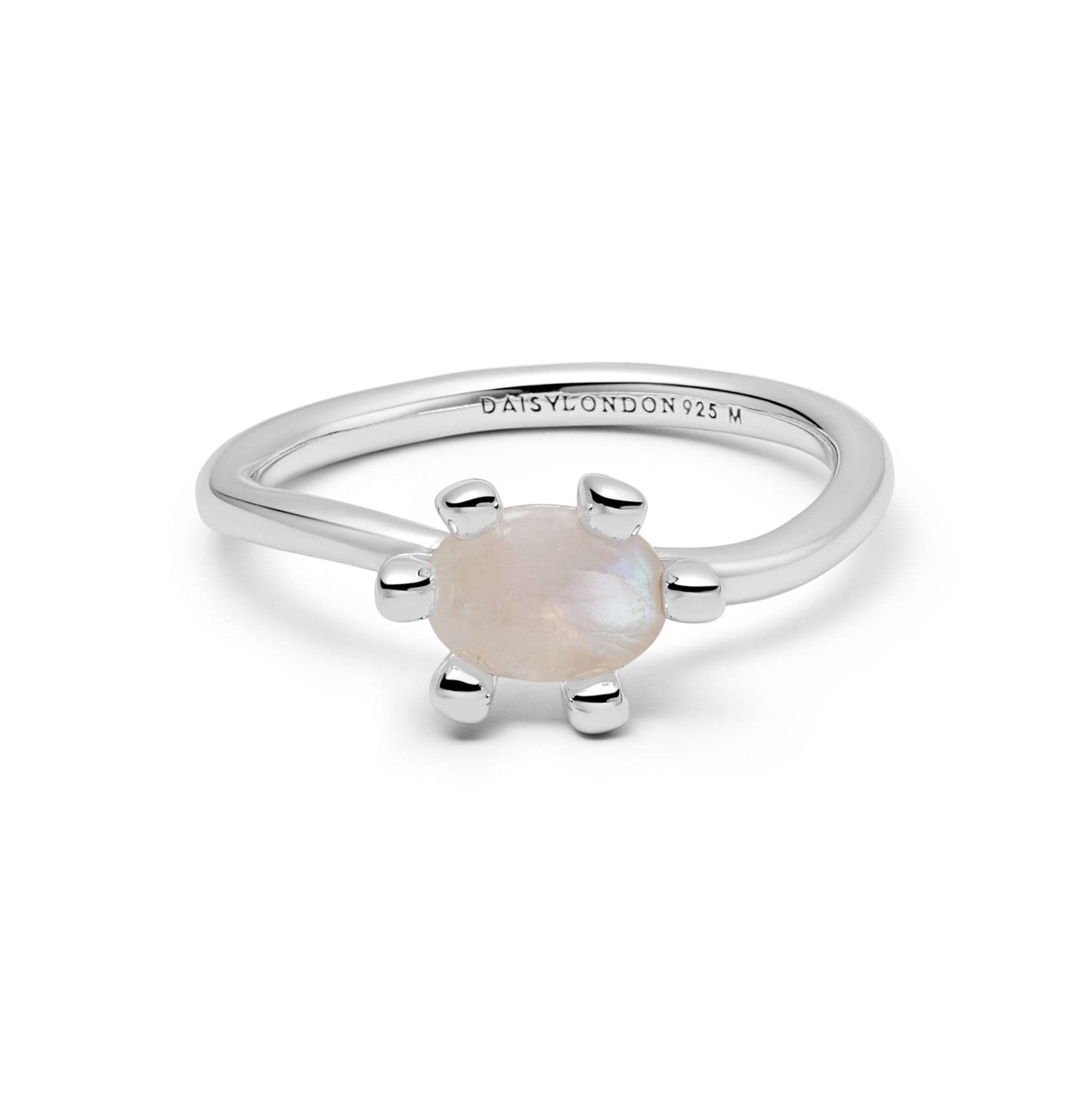 Moonstone Claw Ring Sterling Silver