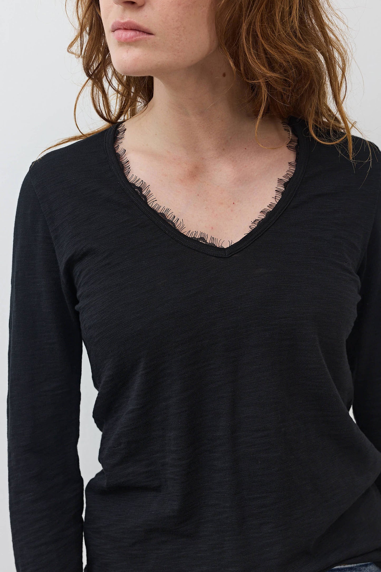 Out from Under Lace Trim Long Sleeve