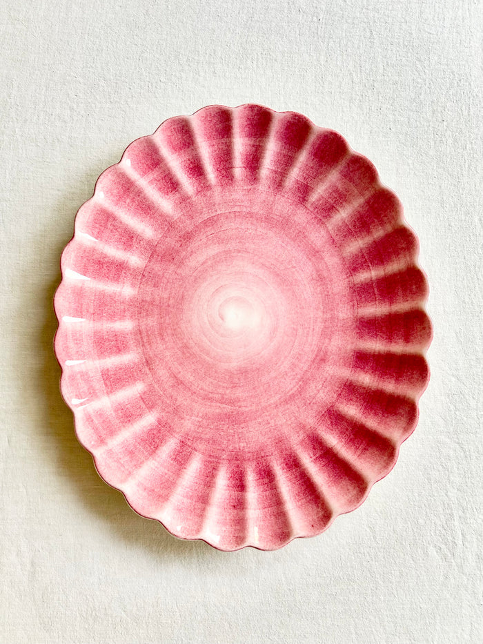 Oyster Oval Platter - Raspberry