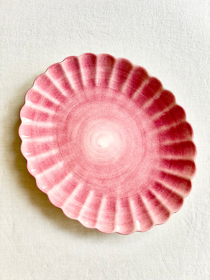 Oyster Oval Platter - Raspberry