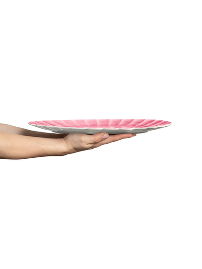 Oyster Oval Platter - Raspberry