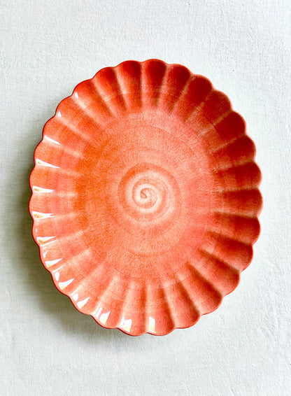 Oyster Oval Platter - Tangerine