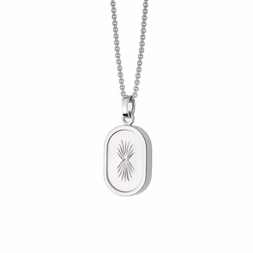 Palm Engraved Oval Locket Sterling Silver