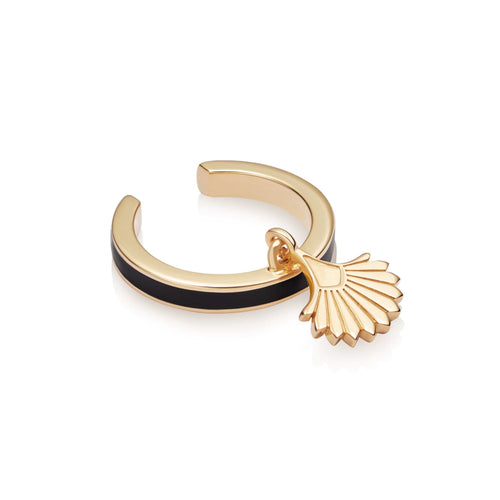 Palm Fan Enamel Ear Cuff 18ct Gold Plate