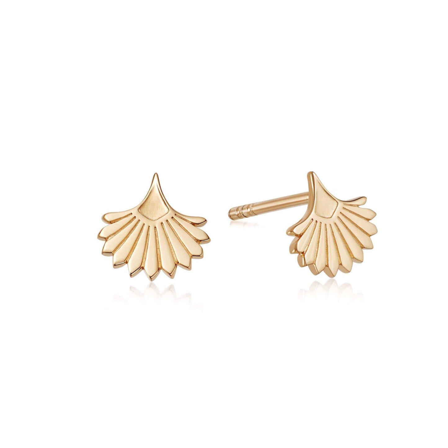 Palm Fan Stud Earrings 18ct Gold Plate