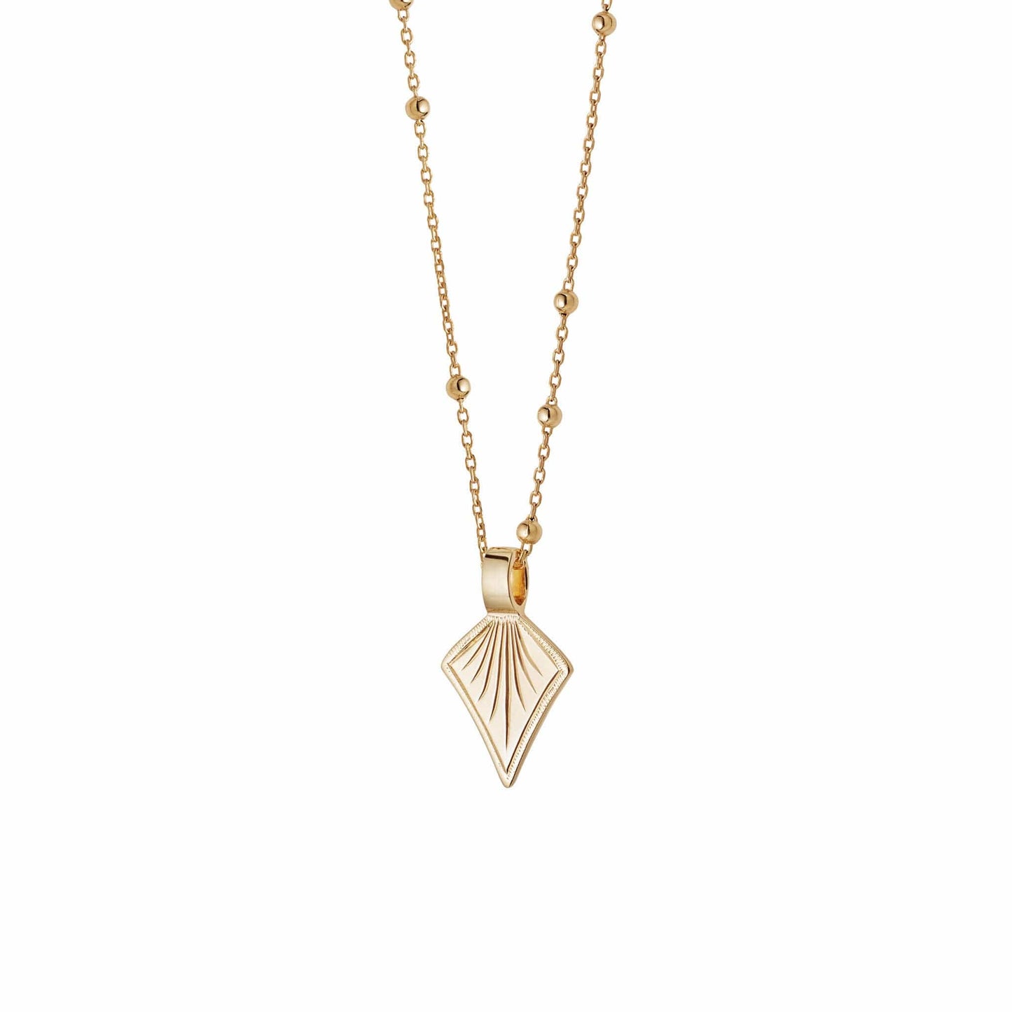 Palm Leaf Bobble Chain Necklace 18ct Gold Plate