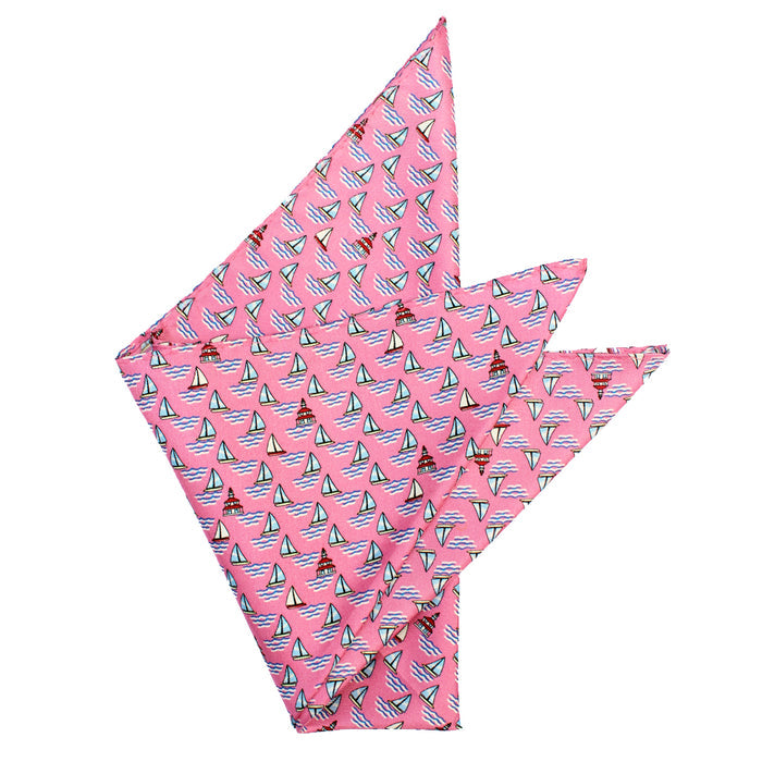 Panama Pink Lake Pontchartrain Pocket Square