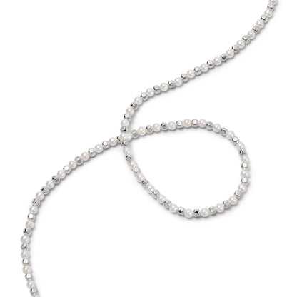 Pearl And Bead Necklace Sterling Silver