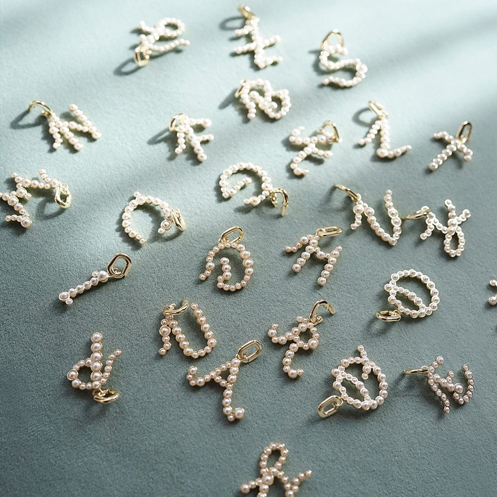 Pearl Initial Charm Necklace 18ct Gold Plate