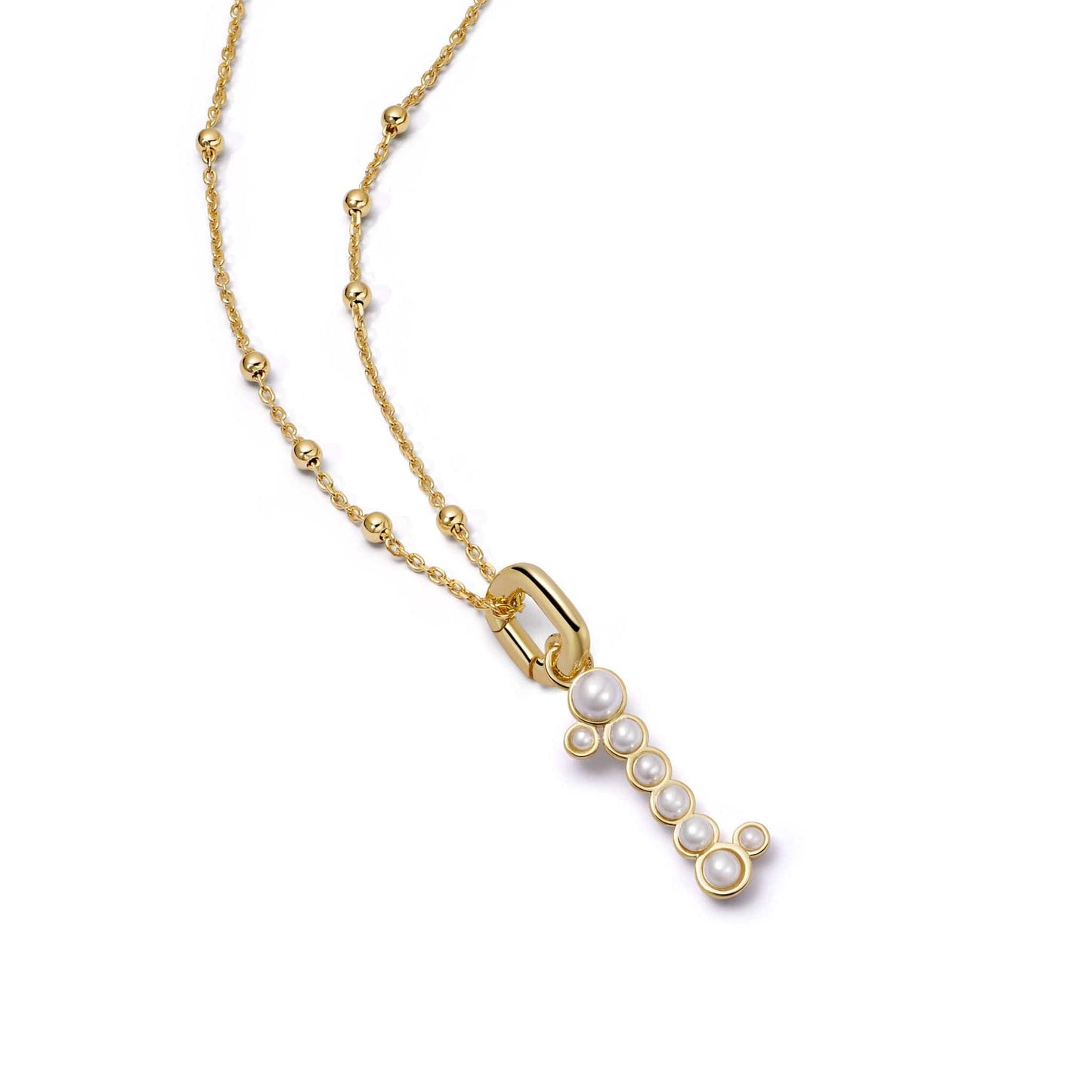 Pearl Initial Charm Necklace 18ct Gold Plate