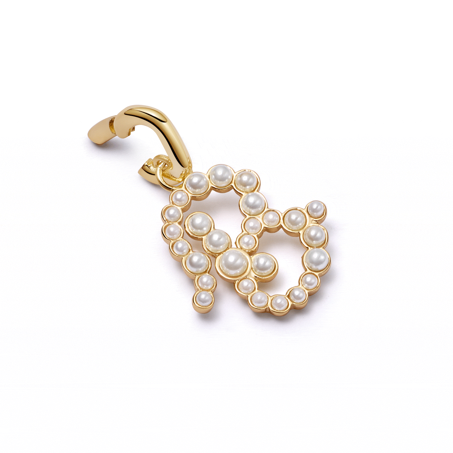 Pearl Initial Charm Pendant 18ct Gold Plate