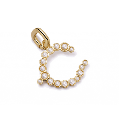 Pearl Initial Charm Pendant 18ct Gold Plate
