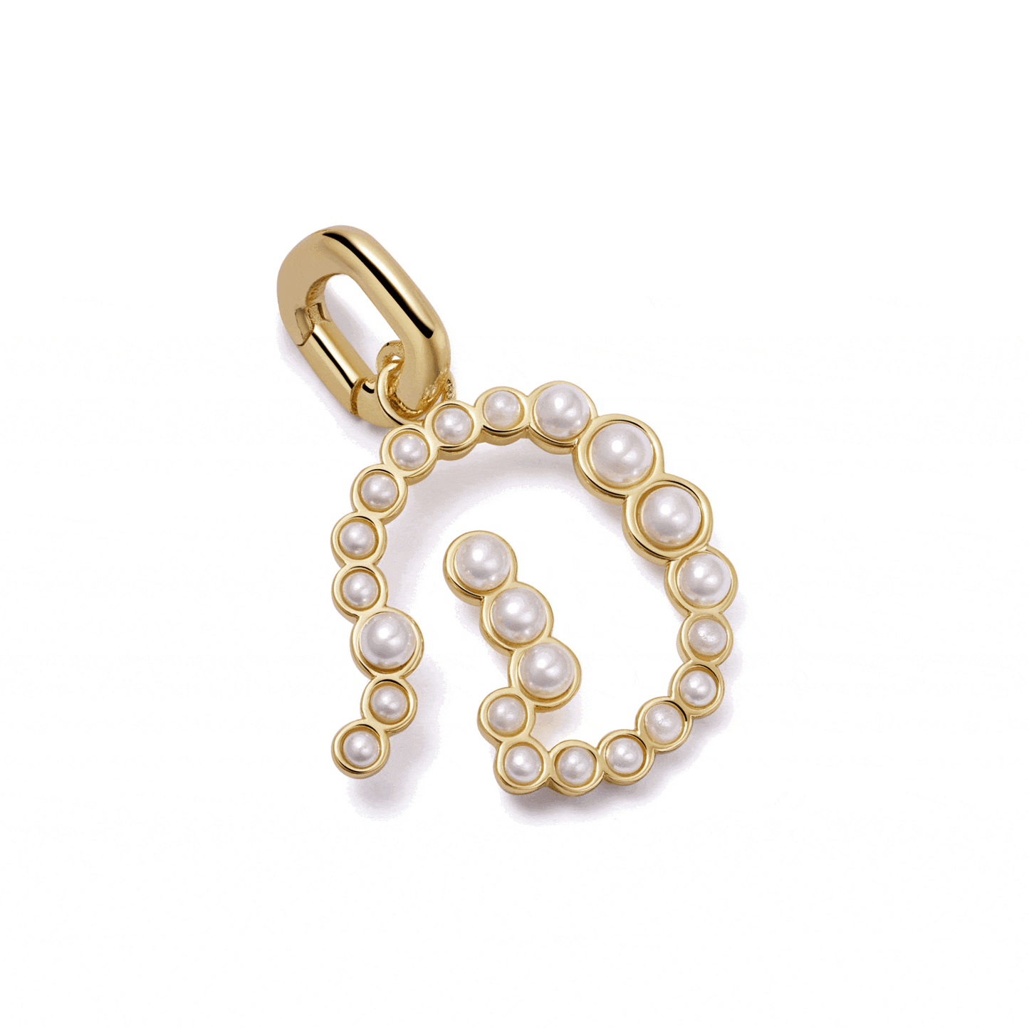 Pearl Initial Charm Pendant 18ct Gold Plate