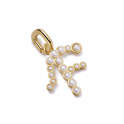 Pearl Initial Charm Pendant 18ct Gold Plate