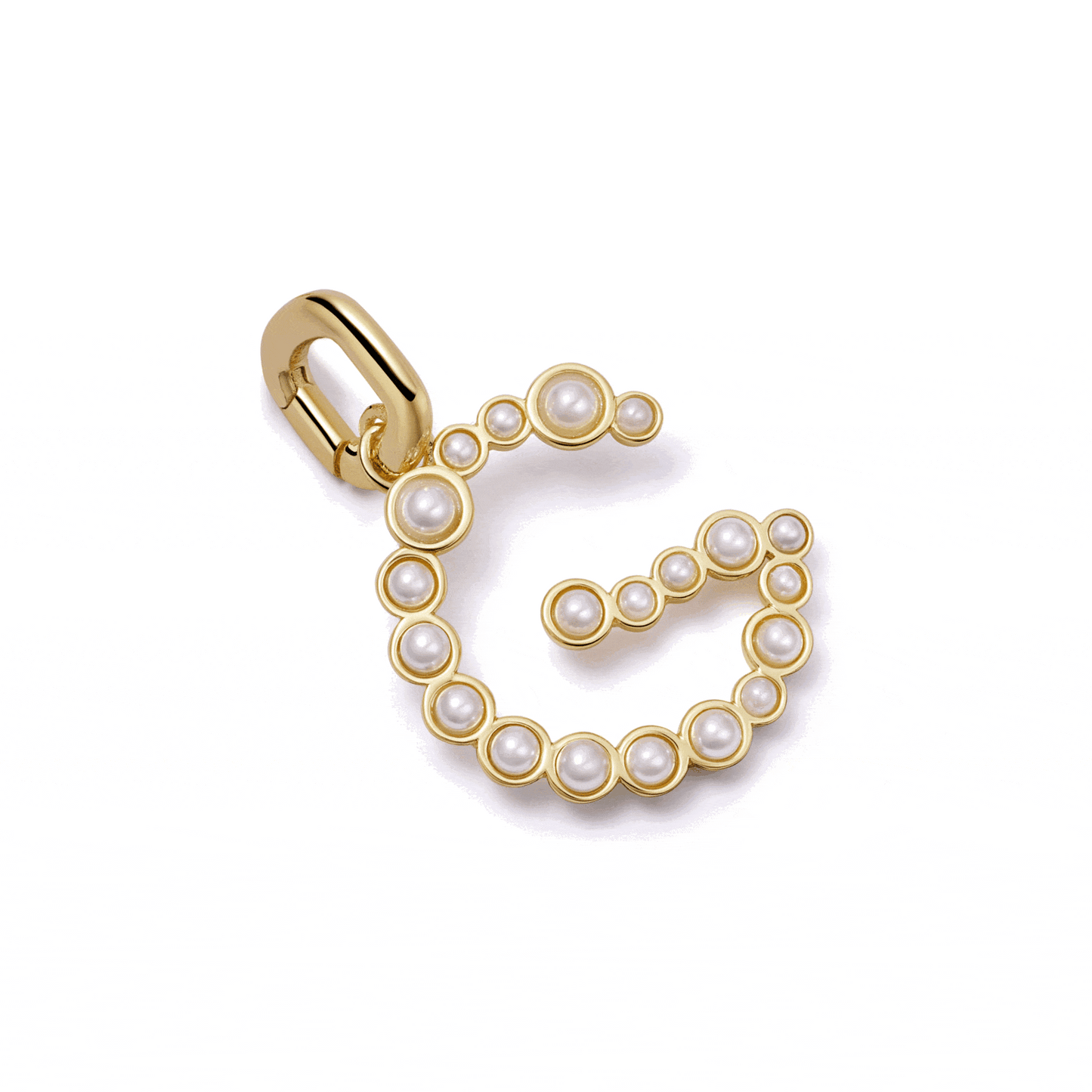 Pearl Initial Charm Pendant 18ct Gold Plate
