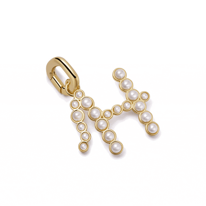 Pearl Initial Charm Pendant 18ct Gold Plate