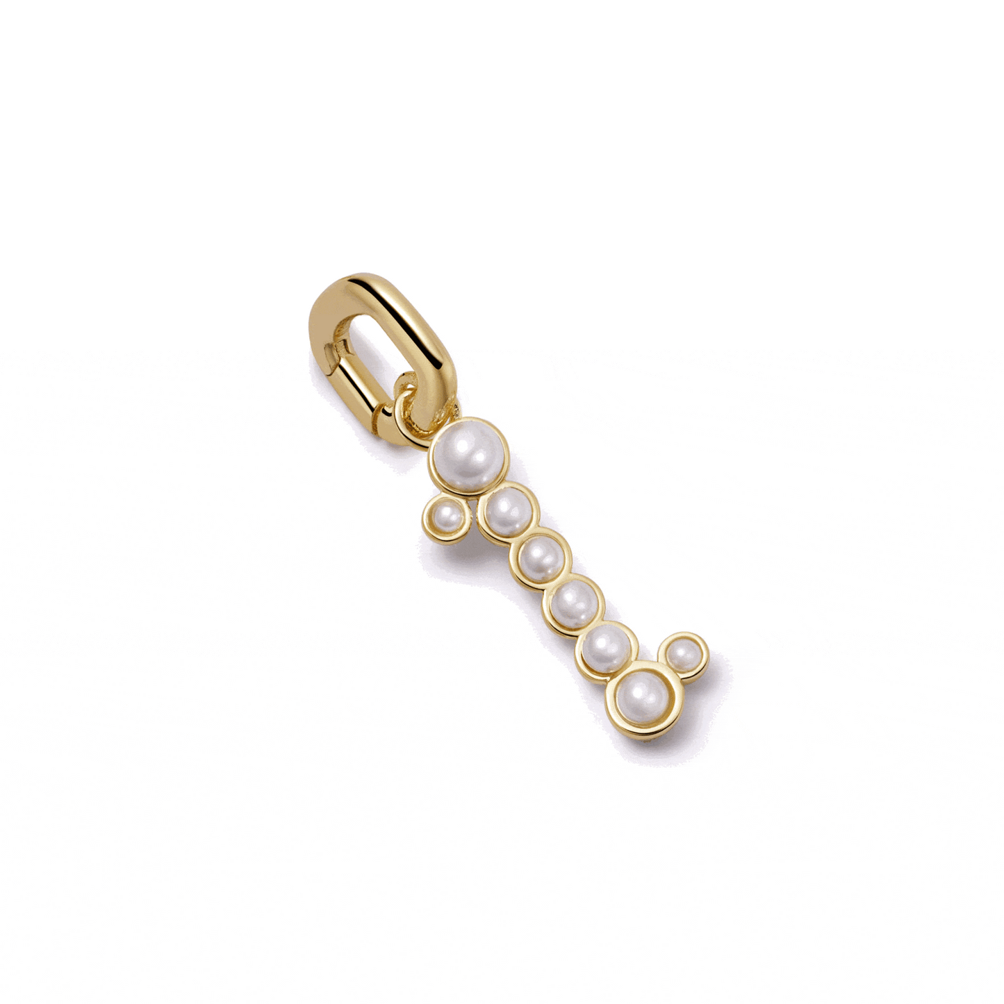 Pearl Initial Charm Pendant 18ct Gold Plate