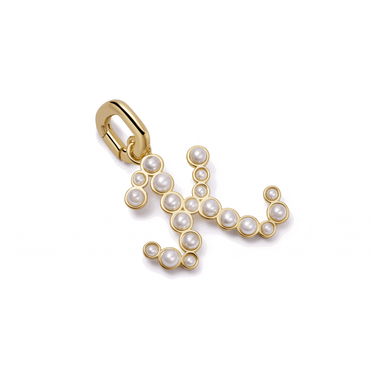 Pearl Initial Charm Pendant 18ct Gold Plate
