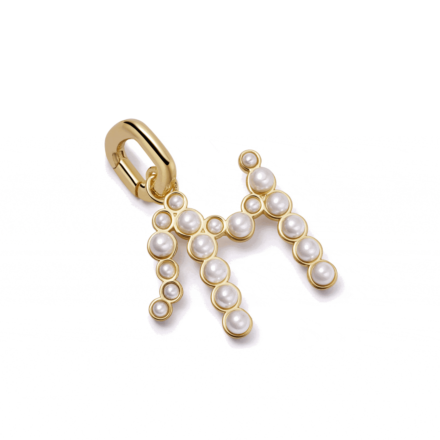 Pearl Initial Charm Pendant 18ct Gold Plate