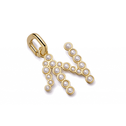 Pearl Initial Charm Pendant 18ct Gold Plate