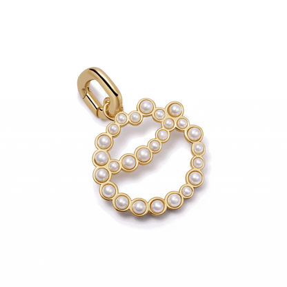 Pearl Initial Charm Pendant 18ct Gold Plate