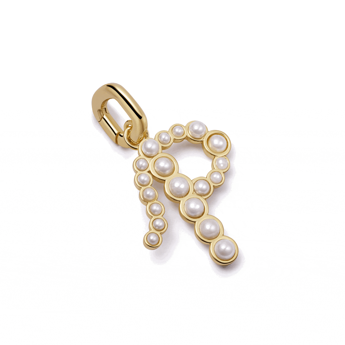 Pearl Initial Charm Pendant 18ct Gold Plate