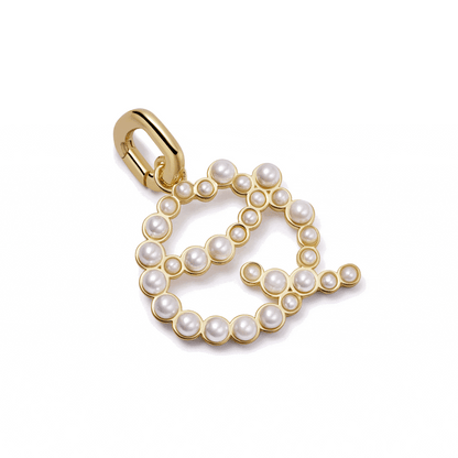 Pearl Initial Charm Pendant 18ct Gold Plate