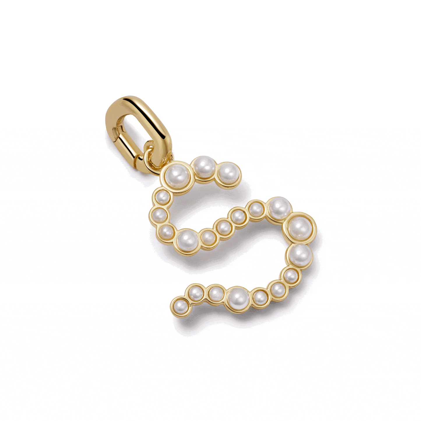 Pearl Initial Charm Pendant 18ct Gold Plate
