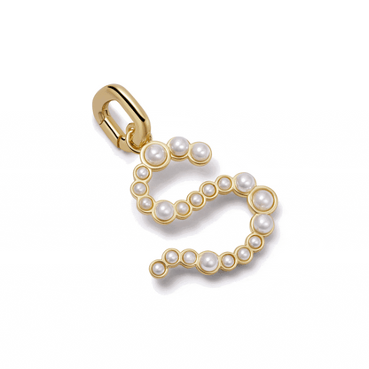 Pearl Initial Charm Pendant 18ct Gold Plate