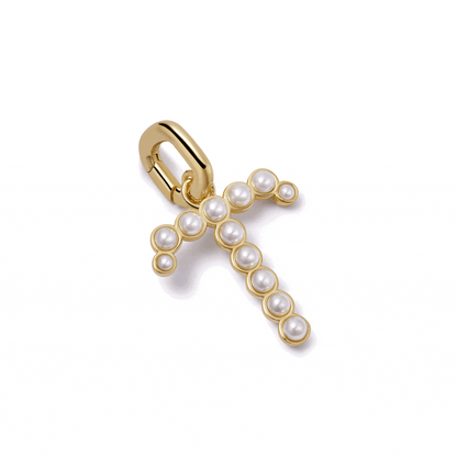 Pearl Initial Charm Pendant 18ct Gold Plate