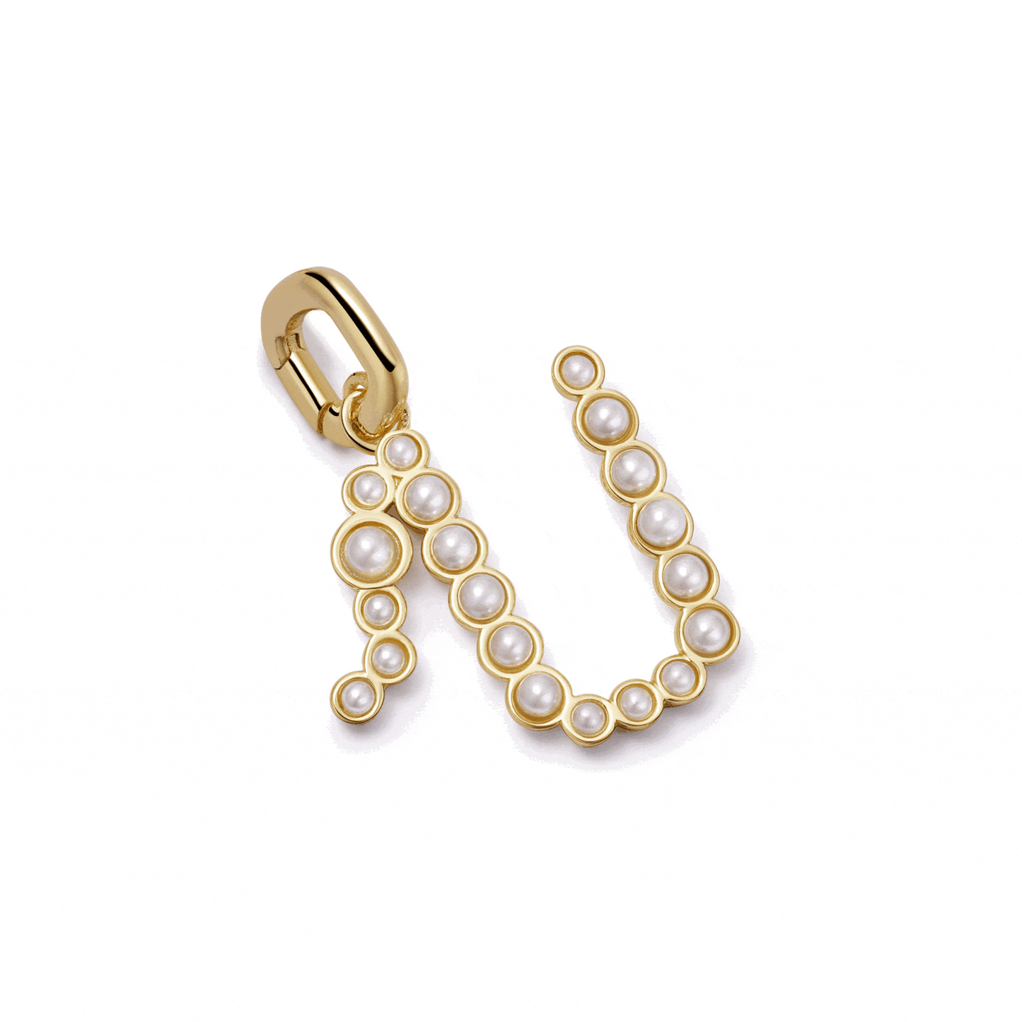 Pearl Initial Charm Pendant 18ct Gold Plate